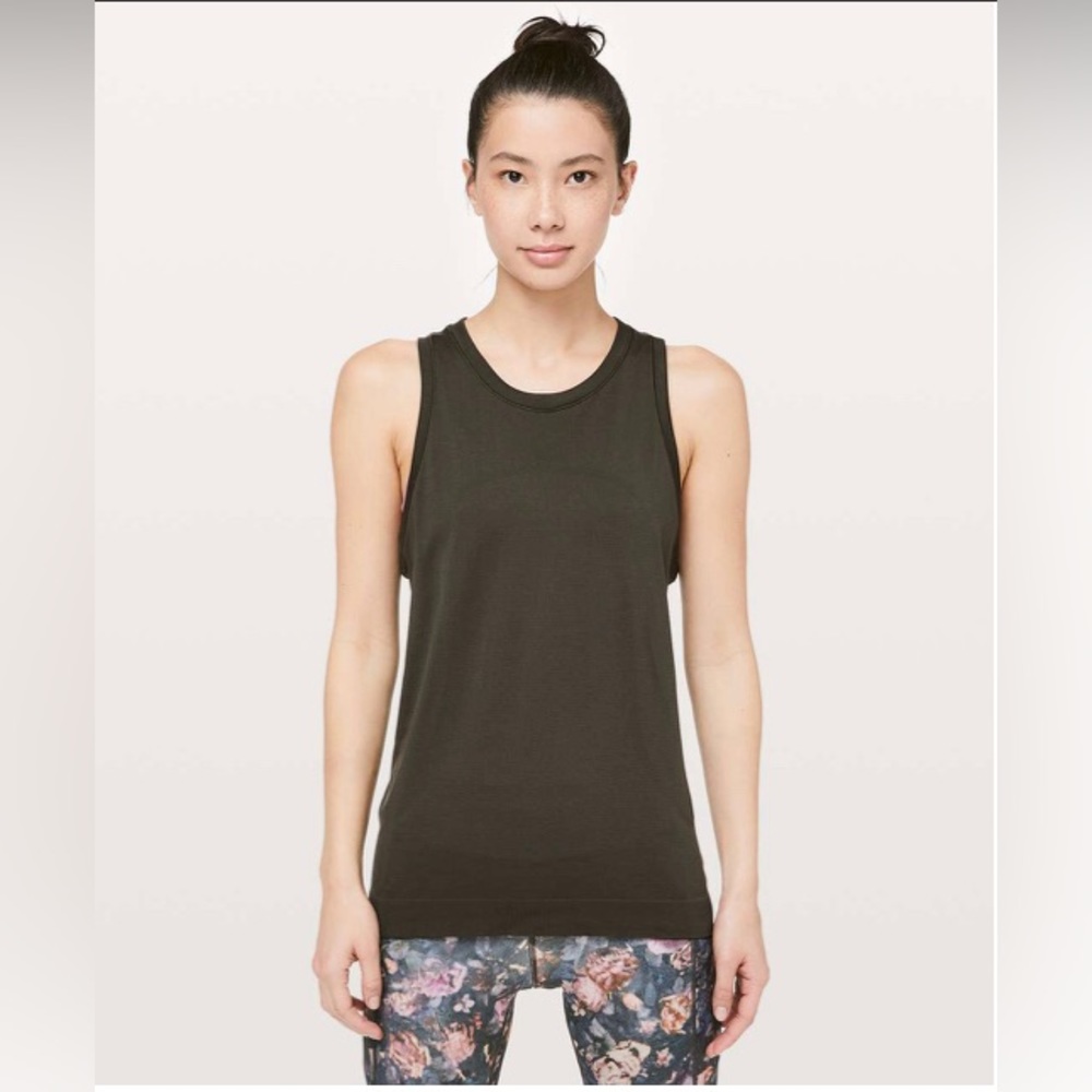Lululemon Swiftly Breeze Tank *Relaxed Fit Dark Olive / Dark Olive Size 6